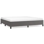 Vidaxl Posteljni okvir brez vzmetnice siv 200x200 cm umetno usnje