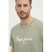 Pamucna majica Pepe Jeans ABEL za muškarce, boja: zelena, s tiskom, PM509428