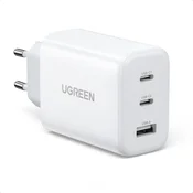 Ugreen Hitri omrežni polnilnik 2x USB-C USB 65W PD QC bel