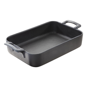 Pekač za pečico BELLE CUISINE, 0,7 l, pravokotna, mat črna, porcelan, REVOL