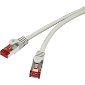 Renkforce Renkforce RF-4724260 RJ45 omrežni kabel\, Patch kabel CAT 6 S/FTP 15.00 m siva z zaščitnim zapornim zatičem\, pozlačeni konektorji\, ognjevaren 1 kos, (20417761)