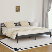 vidaXL 810452  Bed Frame Solid Wood Pine 200x200 cm Grey