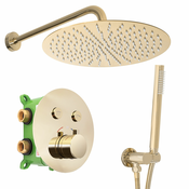 LUNGO MILER Set za prikrito prhanje Zlata s termostatom + BOX