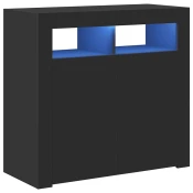 Komoda s LED svjetlima crna 80 x 35 x 75 cm