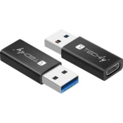shumee Techly iadap USB3-AFT USB A USB C kabelski adapter črne barve