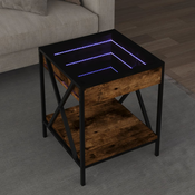 Stolić s beskonačnim LED svjetlima boja hrasta 40x40x49 cm