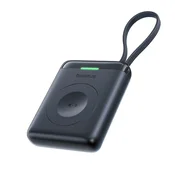 BASEUS Prenosna baterija 1640 mAh 5W EnerFill FW11 za Apple Watch z vgrajenim kablom - črna