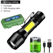 KJB Mini LED svetilka COB + XPE s polnjenjem USB, 1 kos s škatlo