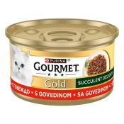 Gourmet Gold Succulent Delights hrana za muce, govedina, 24x85g