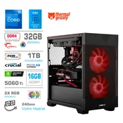 MEGA Računalnik MEGA MT S7X i7-12700KF/RTX5060Ti-16GB/32GB/1TB/750W/Brez OS/črna RGB + Estetski napajalni kabli [Rdeča/Črna], (5000273827)