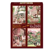 Magnolia - Puzzle 4x260 Sarah Reyes: Kmetija - Moja soba s sestavljanko - Marakeš - Čajni vrt - 260 kosov