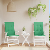 vidaXL Blazine za vrtne stole 2 kosa zelene barve 120x50x3 cm