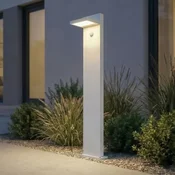 Lucande LED-ulična svetilka Silvan, bela, 100 cm, senzor, IP54 - Sodobni - Aluminij