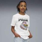 Womens Puma Graphic Sneaker Tee Youth, White, Size 176, Clothing