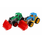 Teddies Traktor/nakladalnik/kopalnik z zajemalko, plastika, prosti tek 2 barvi 12m+