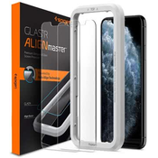SPIGEN - Apple iPhone 11 PRO, Screen Protector ALM GLAS.tR SLIM 2-pack, Clear (AGL00109)
