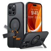 Premium ovitek Torras Pstand Spin za iPhone 16 Pro - black