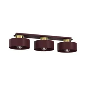 Plafonsko svetlo MARTI 3xE27/15W/230V 68x20,5 cm bordo/zlatna