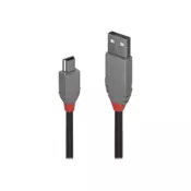LINDY LINDY USB kabel USB 2.0 USB-A vtič\, USB-mini-B vtič 0.20 m črna 36720, (20417287)