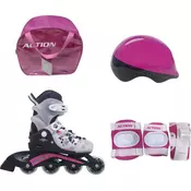 ROLER PW-116A DALM. ROZI SET KACIGA I ŠTITNICI PVC ABEC5 XS(26-29)