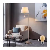 BRILAGI - LED stoječa svetilka CERIA 1xE27/60W/230V + LED/2,1W matni krom/bela