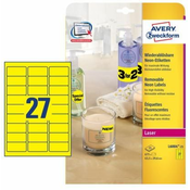 Avery Zweckform Etikete L6004-25, 63,5 x 29,6 mm, 675 kom, Stick&Lift, neon žute