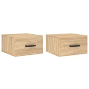 Vidaxl Stenska nočna omarica 2 kosa sonoma hrast 35x35x20 cm