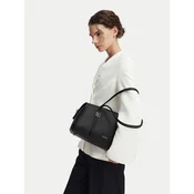 Ročna torba Calvin Klein Emblem Hw Pebble Doctor Shoulder LV04F3614G Črna