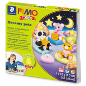 Rayher.	 FIMO Kids set Sanjski ljubljenčki 4x42g, modelirka, navodila, scena