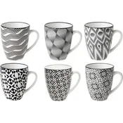 Cosy&Trendy skodelica z ročajem Nikko 190 ml, različni vzorci (6 kos)