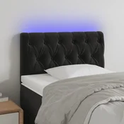 Vidaxl vidaXL Vzglavje postelje z LED diodo črno 80x7x78/88 cm žamet