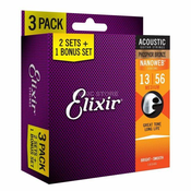 ELIXIR 3FOR2 013-056 PHOSPHOR BRONZE STRUNE ZA AKUSTIČNO KITARO