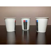 Papirnati kozarci 250 ml beli 100 kosov + pokrovčki 100 kosov + termo trak 100 kosov