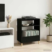 vidaXL Stojalo za gramofon Črni hrast 71 x 39,5 x 83 cm Inženirski les