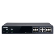 QNAP Management Switch, 8 port of 10GbE port speed, 4 port SFP+, 4 port SFP+/ NBASE-T Combo, support for 5-speed auto negotiation (10G/5G/2.5G/1G/100M) (QSW-M804-4C)