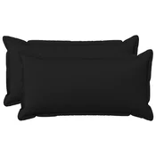 vidaXL Prevleka za blazino 2 pcs HOUTEN Črna 40 x 70 cm Lažni lanu