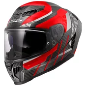 Motociklisticka kaciga koja pokriva cijelo lice LS2 FF807 Dragon Trax crvena