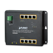 PLANET IP30, IPv6/IPv4, 8-Port 1000T 802.3at PoE + 2-Port 100/1000X SFP Wall-mount Managed Ethernet Switch (-40 to 75 C, dual power input on 48-56VDC terminal block and power jack, SNMPv3, 802.1Q VLAN, IGMP (WGS-4215-8P2S)