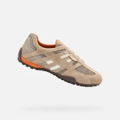 Beige mens sneakers Geox Snake - Mens