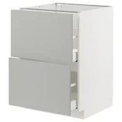 METOD / MAXIMERA Pod.element, 2fronta/2vis.fioke, bela/Havstorp svetlosiva, 60x60 cm