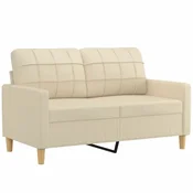 Vidaxl Kavč dvosed krem 120 cm blago
