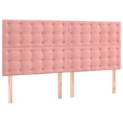 Vidaxl Vzglavje postelje roza 180x5x118/128 cm žamet