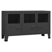 Vidaxl Komoda antracitna 105x35x62 cm kovina in steklo