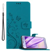 Cadorabo CADORABO Samsung Galaxy J3 2017 v klasična rožnata zlata - ovitek v cvetličnem dizajnu z magnetnim zapiranjem, stoječo funkcijo in režami za kartice, (20565134)