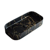 S6 Steklarstvo Šest UMIVALNIK črn marmor S6BG1, 75 x 38 x 13 cm