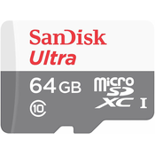 SanDisk Ultra MicroSDXC memorijska kartica, 64 GB, UHS-I + SD adapter