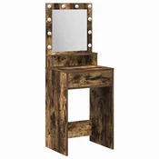 Vidaxl Toaletna mizica Dimljeni oreh 50 x 41 x 135 cm Konstruiran les