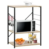 Ormaric za mikrovalnu crni i hrast 60 x 39,6 x 79,5 cm drveni