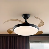 Schuller Valencia LED stropni ventilator Venturi črn/dimast DC O 106 cm tih - Dnevna soba/jedilnica - Sodobni - črna, opalna, dimno siva - Plastika