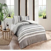 Tac Set posteljine Echo, 160x200cm, Belo-braon